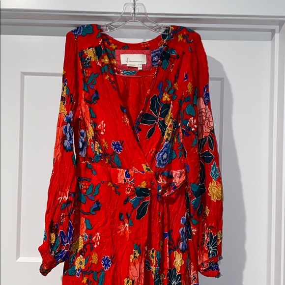 Anthropologie Floral Wrap Dress 2P - Picture 5 of 8